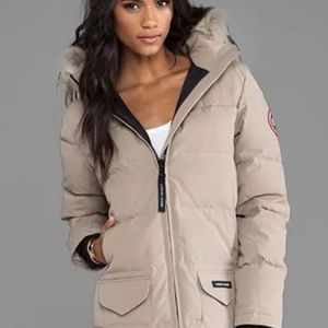 Canada Goose Womens Solaris Parka, tan size small